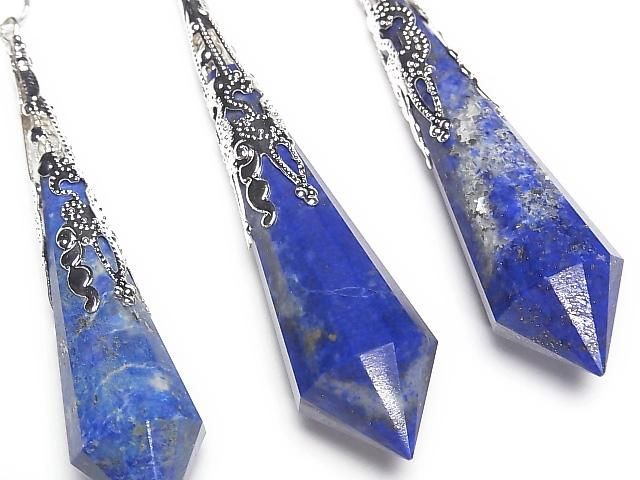 青金石 AA 能量擺 72x16x16mm 附銀色鍊 1個