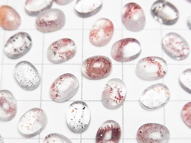 Lepidokrokit in Quarz AA++ Oval Cabochon 8x6mm 3Stk
