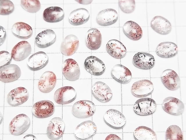 Lepidokrokit in Quarz AA++ Oval Cabochon 8x6mm 3Stk