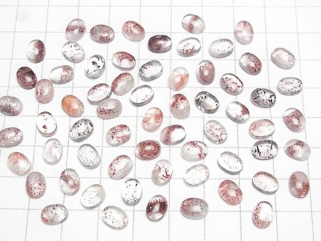 Lepidokrokit in Quarz AA++ Oval Cabochon 8x6mm 3Stk