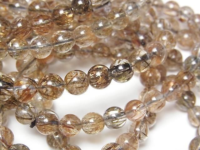 Mica in Quarz AAA- Rund 6mm Armband