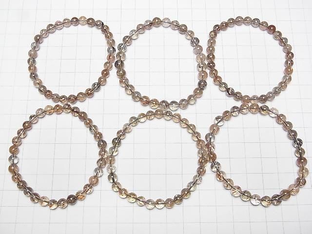 Mica in Quarz AAA- Rund 6mm Armband