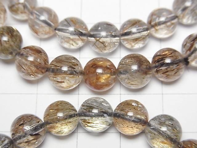 Mica in Quartz AAA- Round 8mm Bracelet