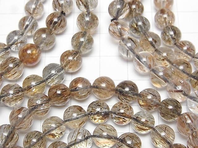 Mica in Quartz AAA- Round 8mm Bracelet
