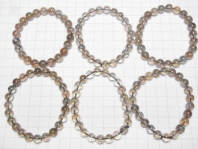 Mica in Quartz AAA- Round 8mm Bracelet