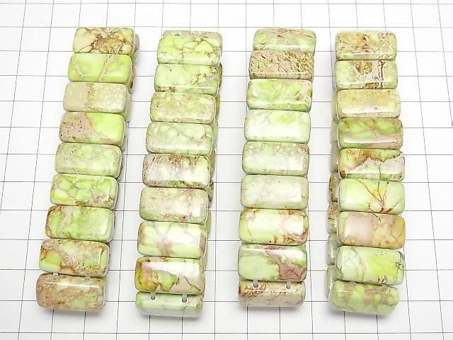 綠色高嶺石雙孔長方手鍊 (20x10x6mm 一串)