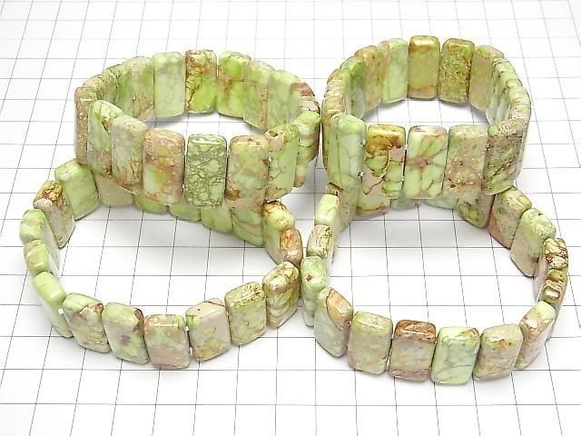綠色高嶺石雙孔長方手鍊 (20x10x6mm 一串)