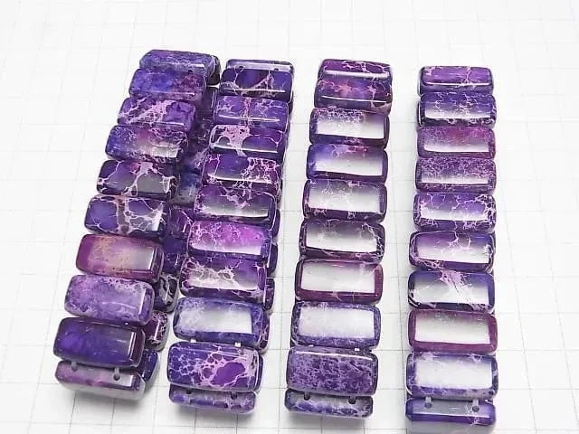 Lila Kaolinit 2-Loch Rechteck 20x10x6mm 1 Strang Perlen (Armband)