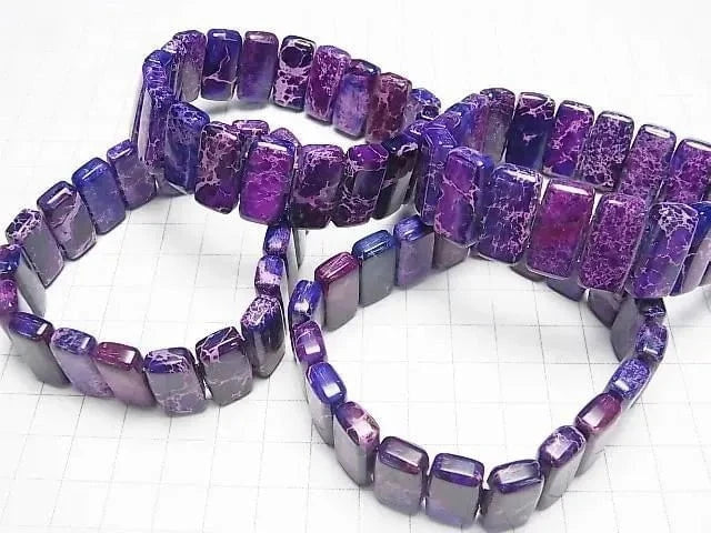 Lila Kaolinit 2-Loch Rechteck 20x10x6mm 1 Strang Perlen (Armband)