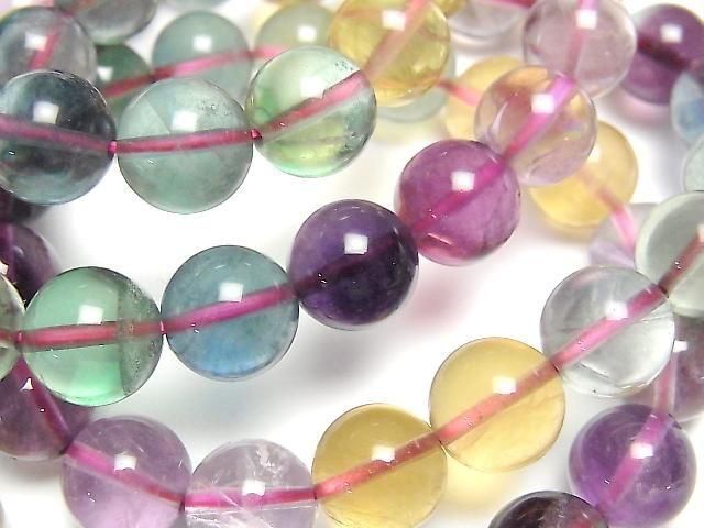 Multicolor Fluorit AAA rund 10mm Farbverlauf-Armband