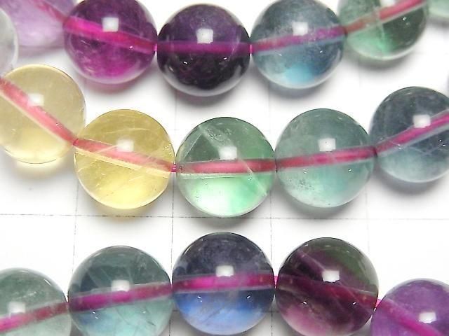 Multicolor Fluorit AAA rund 10mm Farbverlauf-Armband