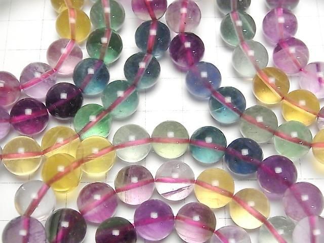 Multicolor Fluorit AAA rund 10mm Farbverlauf-Armband