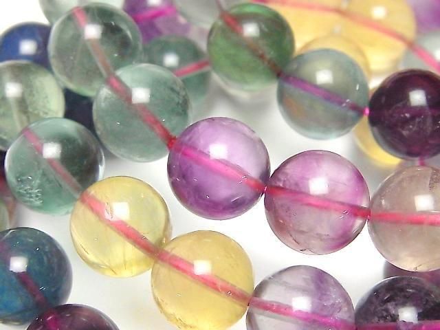 Multicolor Fluorit AAA rund 12mm Farbverlauf-Armband
