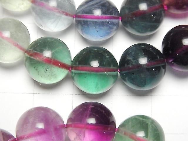 Multicolor Fluorit AAA rund 12mm Farbverlauf-Armband