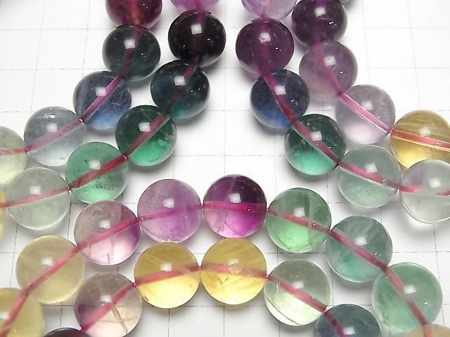 Multicolor Fluorit AAA rund 12mm Farbverlauf-Armband
