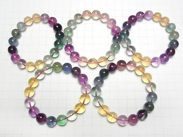 Multicolor Fluorit AAA rund 12mm Farbverlauf-Armband
