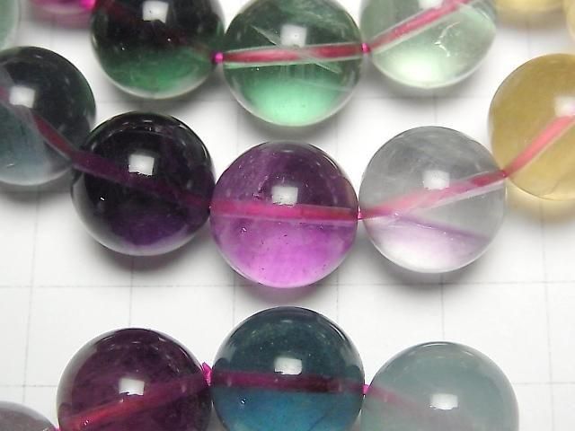 Multicolor Fluorit AAA rund 14mm Farbverlauf-Armband