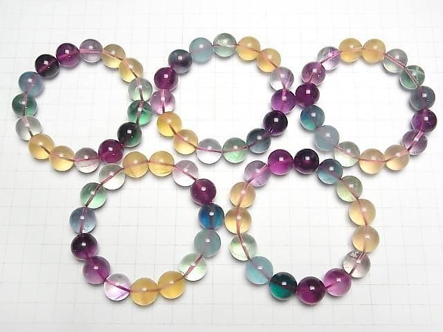 Multicolor Fluorit AAA rund 14mm Farbverlauf-Armband