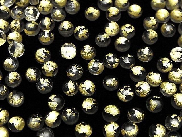 Doppelstein Kristall AAA rund Rose Cut 6x6mm Gold 5 Stück