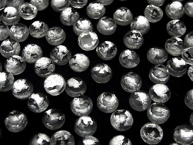Doppelstein Kristall AAA rund Rose Cut 8x8mm Silber 3 Stück