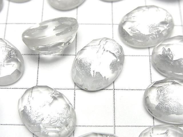 Doppelstein Kristall AAA oval Rose Cut 16x12mm Silber 2 Stück