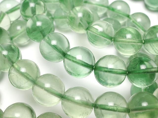 Grüner Fluorit AAA- rund 10mm Armband