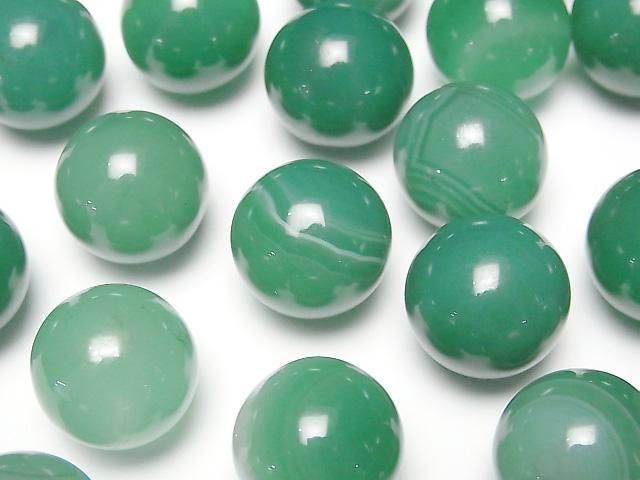 Grün gestreifter Achat Kugel, Rund 15mm 3 Stück