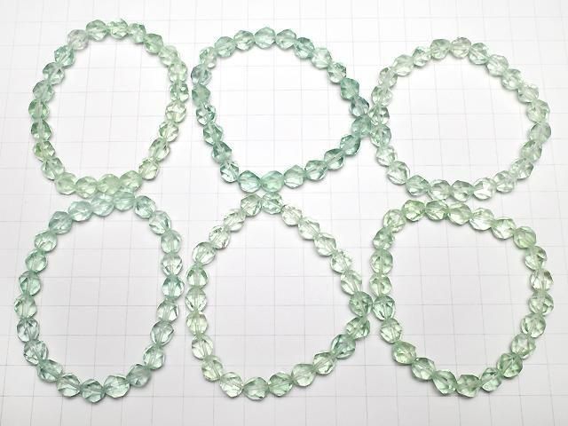 Grüner Fluorit AAA 20 facettierte runde 8mm Armband
