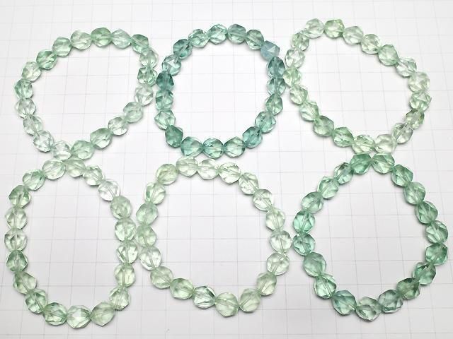 Grüner Fluorit AAA 20 facettierte runde 10mm Armband