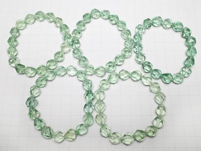 Grüner Fluorit AAA 20 facettierte runde 12mm Armband