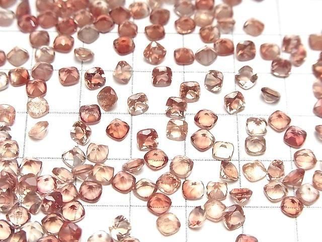 Hochwertiger Oregon-Sonnenstein AAA Lose Stein Quadratisch Facettiert 4x4mm 2 Stück