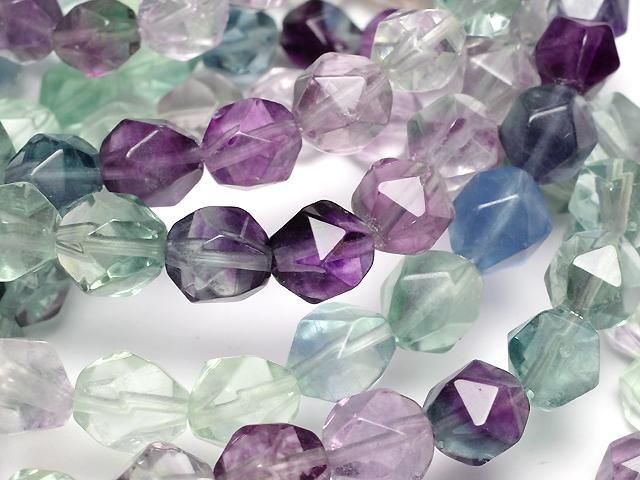 Multicolor Fluorit AAA 20 facettierte runde 8mm Farbverlauf-Armband