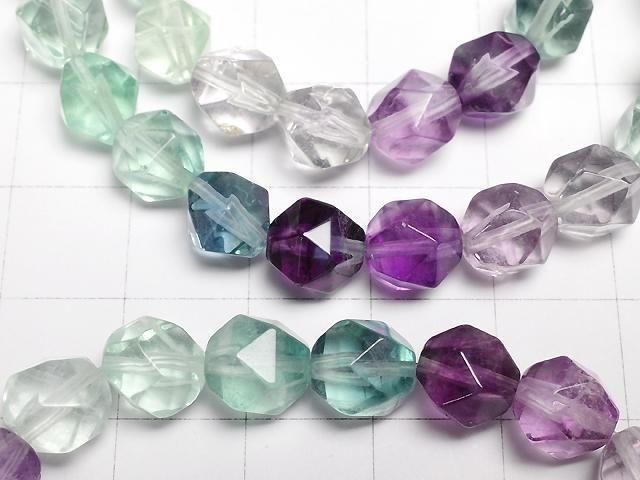 Multicolor Fluorit AAA 20 facettierte runde 8mm Farbverlauf-Armband