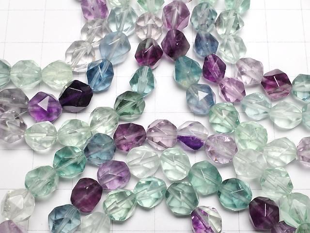Multicolor Fluorit AAA 20 facettierte runde 8mm Farbverlauf-Armband