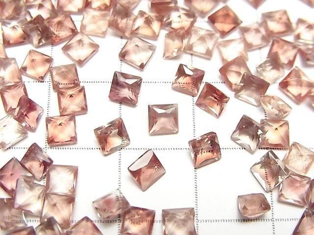 Hochwertiger Oregon-Sonnenstein AAA Lose Stein Quadratisch Facettiert 4x4mm 2 Stück