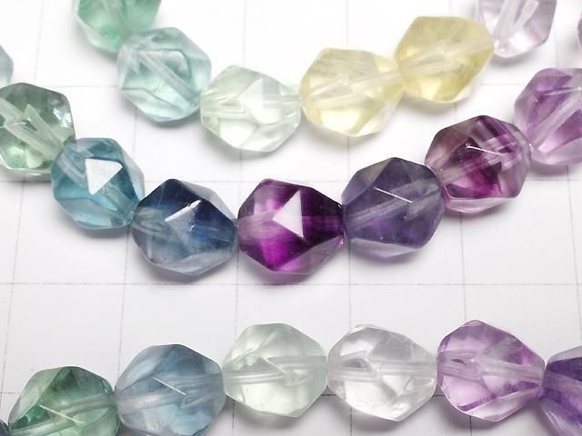 Multicolor Fluorit AAA 20 facettierte runde 8,5mm Farbverlauf-Armband