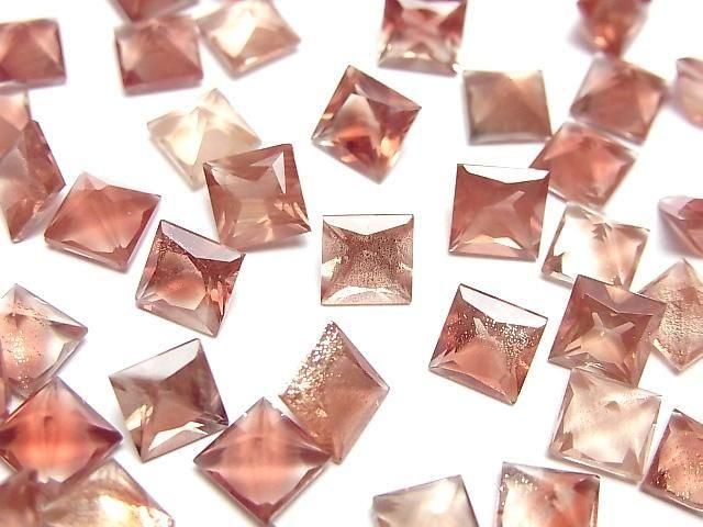 Hochwertiger Oregon-Sonnenstein AAA Lose Stein Quadratisch Facettiert 6x6mm 1 Stück
