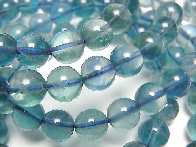 Blaugrüner Fluorit AA++ Runde 8mm Armband