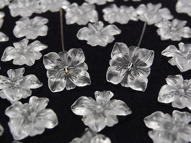 Kristall AAA- Blume 16mm Mittelbohrung 2 Stück