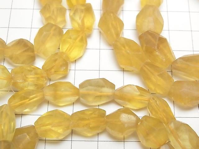 Goldene Fluorit AA++ Facettierte Nugget-Armband