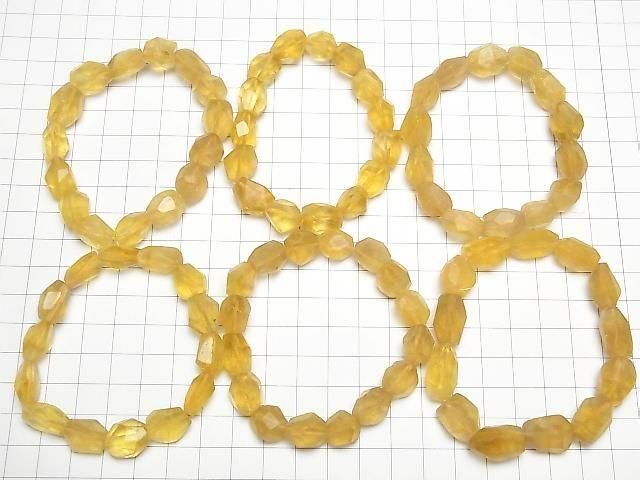 Goldene Fluorit AA++ Facettierte Nugget-Armband