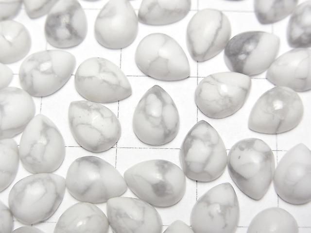 Howlit Magnesit Tropfenform Cabochon 8x6mm 5 Stück