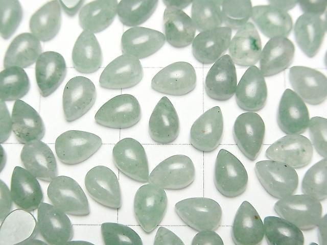 Grüner Aventurin Tropfenform Cabochon 6x4mm 5 Stück