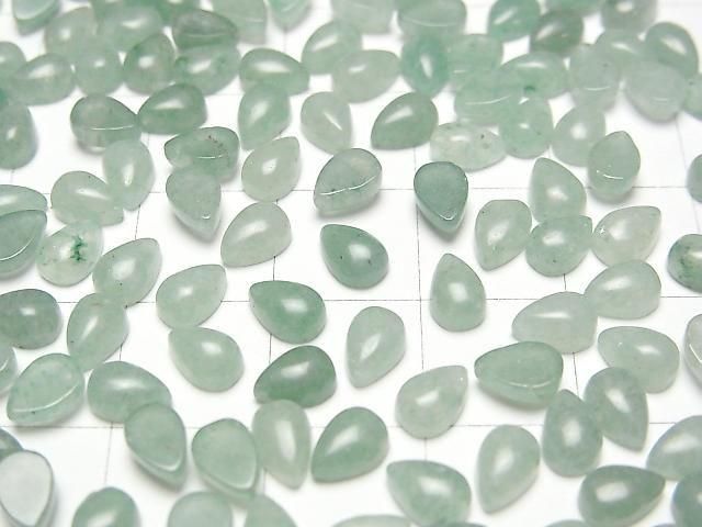 Grüner Aventurin Tropfenform Cabochon 6x4mm 5 Stück
