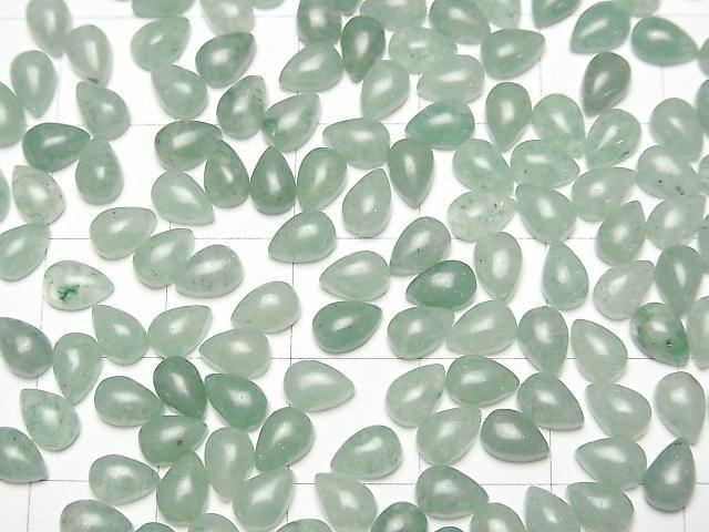 Grüner Aventurin Tropfenform Cabochon 6x4mm 5 Stück