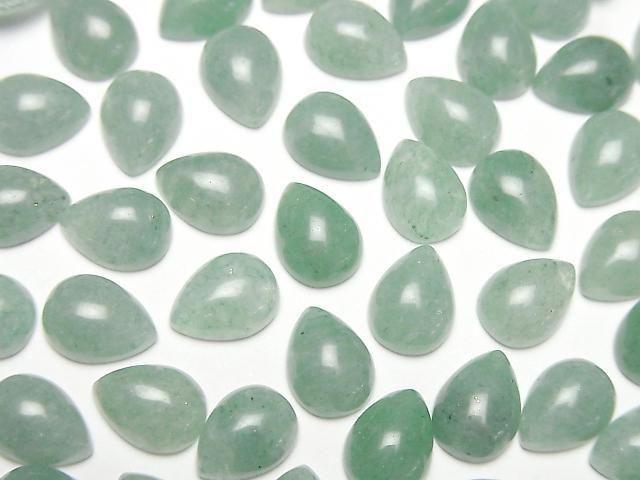 Grüner Aventurin Tropfenform Cabochon 8x6mm 5 Stück
