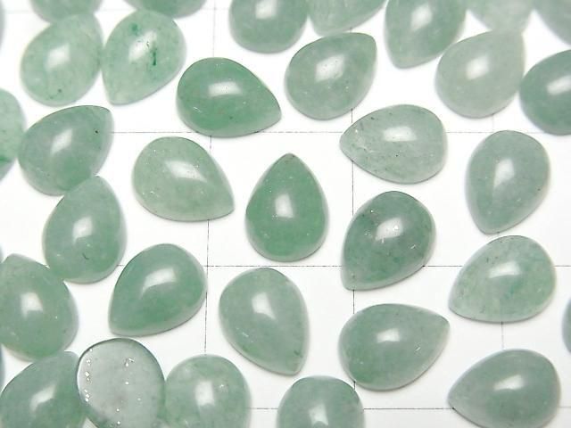 Grüner Aventurin Tropfenform Cabochon 8x6mm 5 Stück