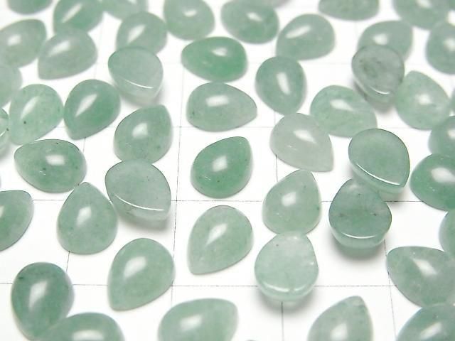 Grüner Aventurin Tropfenform Cabochon 8x6mm 5 Stück