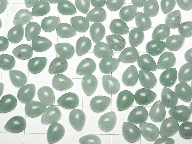 Grüner Aventurin Tropfenform Cabochon 8x6mm 5 Stück