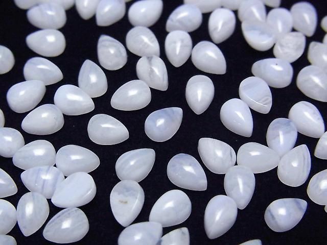 Blauer Lace-Agat AAA Tropfenform Cabochon 6x4mm 4 Stück